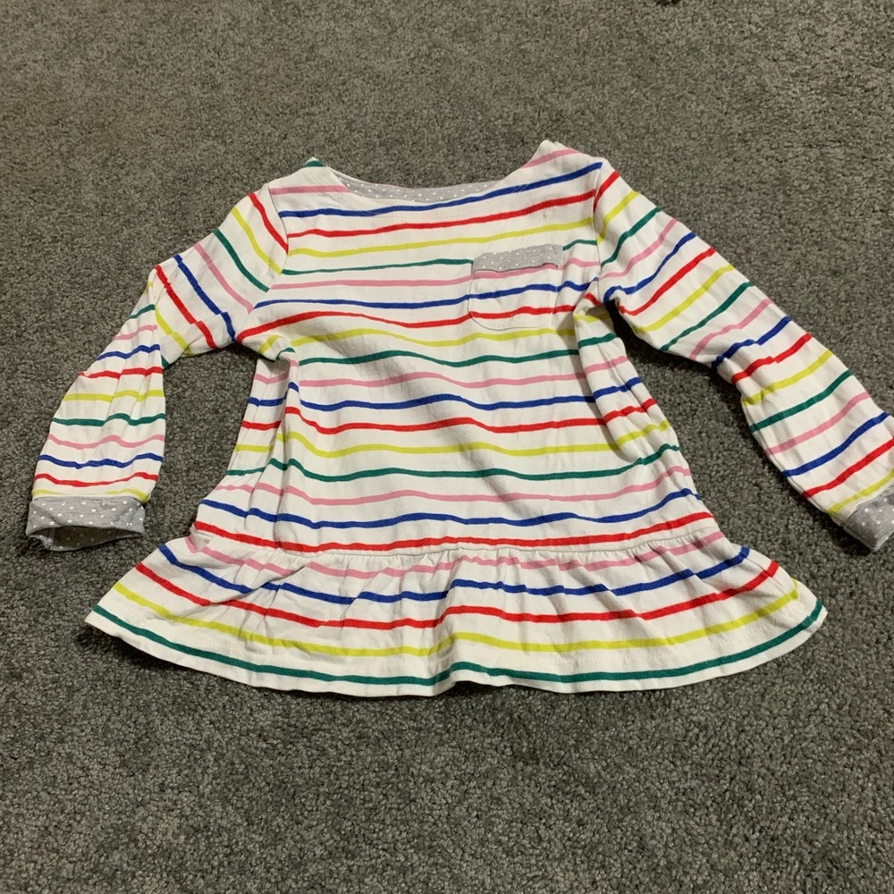 Mini Boden rainbow stripe tunic top 2-3 yrs
